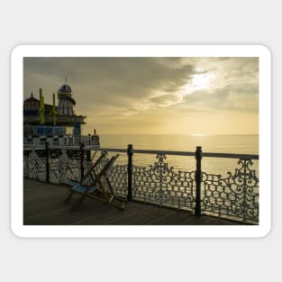 Evening light, Brighton Pier Sticker